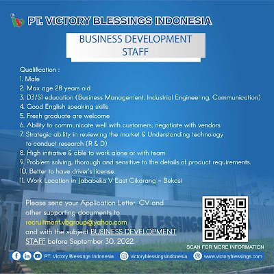 Lowongan business development Lowongan business development