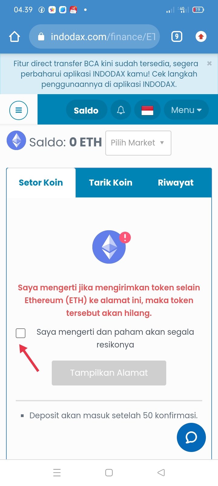 Cara kirim koin ETH (Ether) dari Metamask ke Indodax