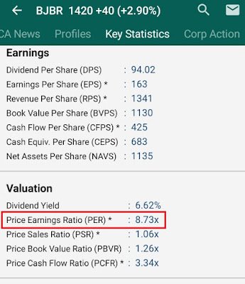 Price Earning Ratio RTI