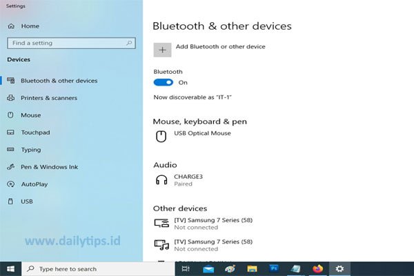 5 Langkah Cara Menghubungkan Speaker Bluetooth ke Laptop & PC Komputer Windows 10 5 Langkah Cara Menghubungkan Speaker Bluetooth ke Laptop & PC Komputer Windows 10