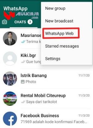 Kemudian tap pada bagian WhatsApp Web Cara Gunakan Whatsapp Web