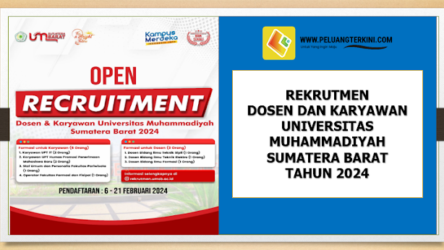 Rekrutmen Dosen dan Karyawan Universitas Muhammadiyah Sumatera Barat (UM Sumatera Barat) Tahun 2024